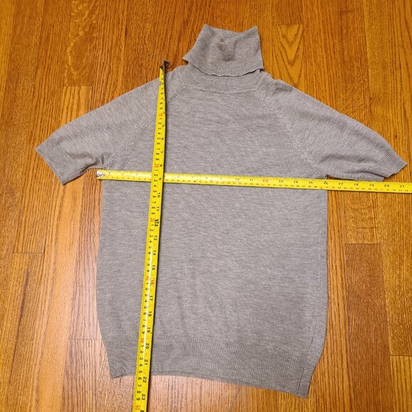 MOTF Shein Knot Top Turtle Neck Shot Sleeve Wool Blend Size Small - Picture 6 of 6